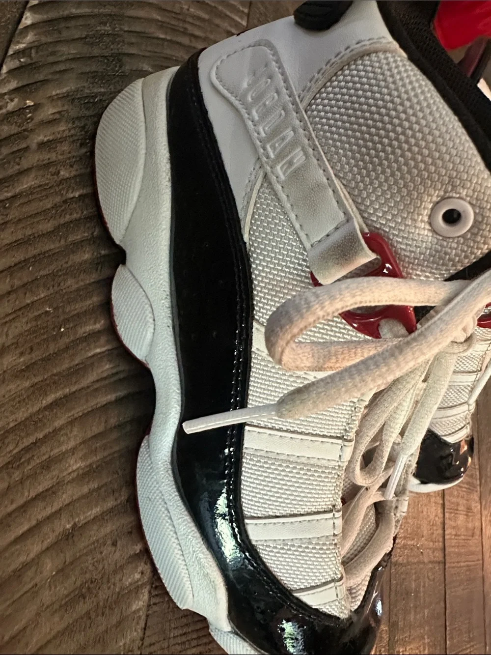 Jordan Kids Black White Red Retro Basketball Sneakers